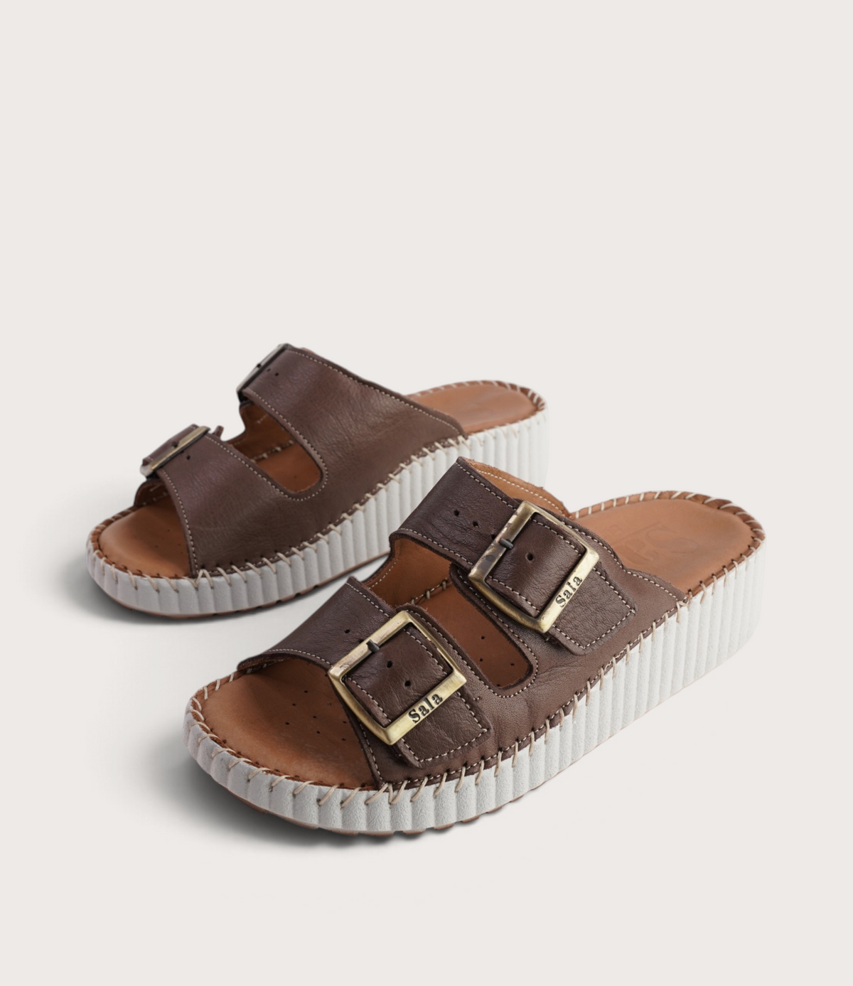Solena Praine Leather Slides