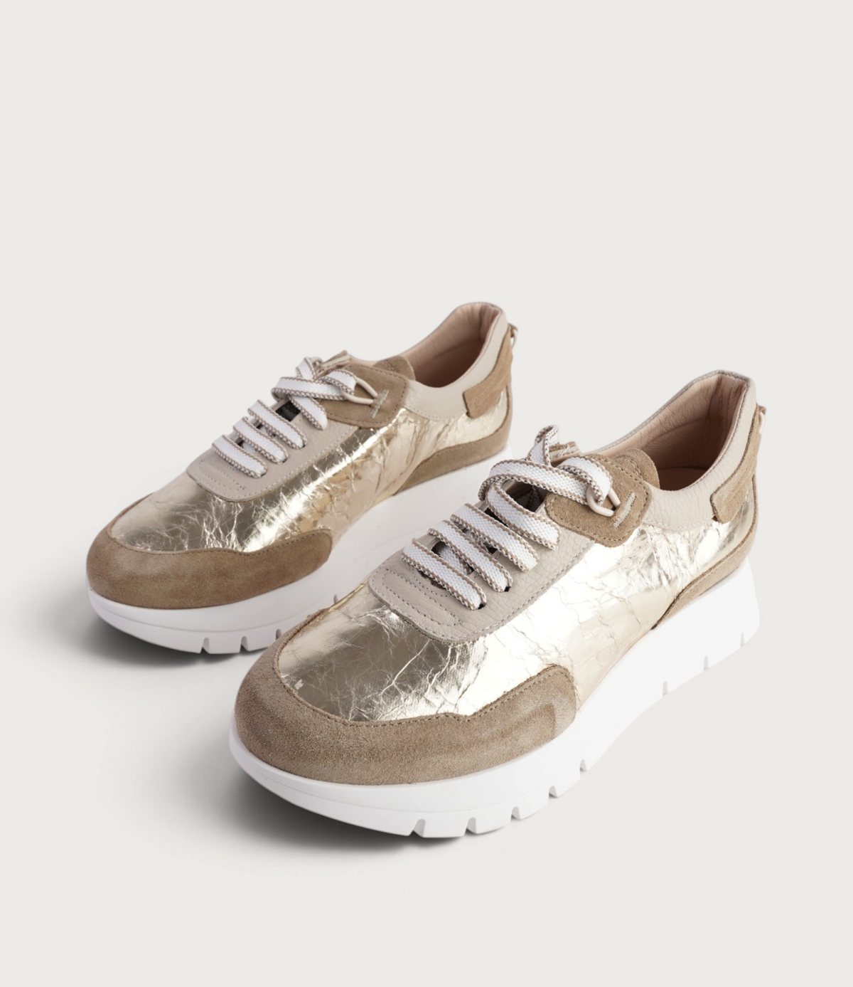 JS-2287 Champagne/ Beige Combo Sneakers
