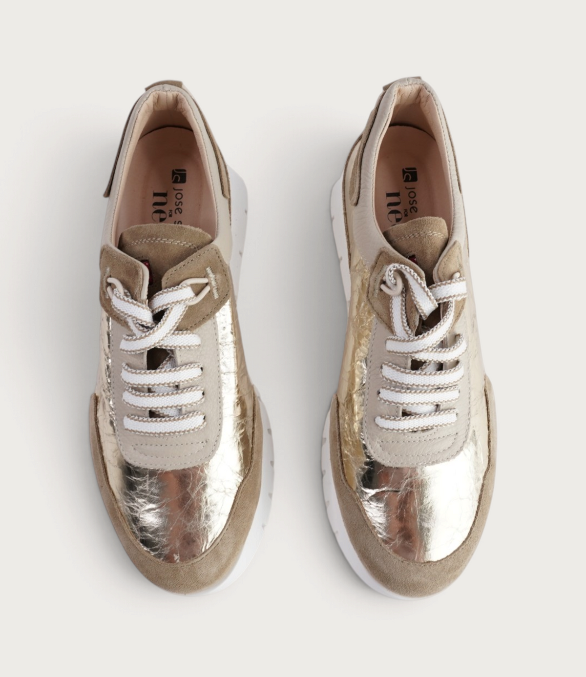 JS-2287 Champagne/ Beige Combo Sneakers