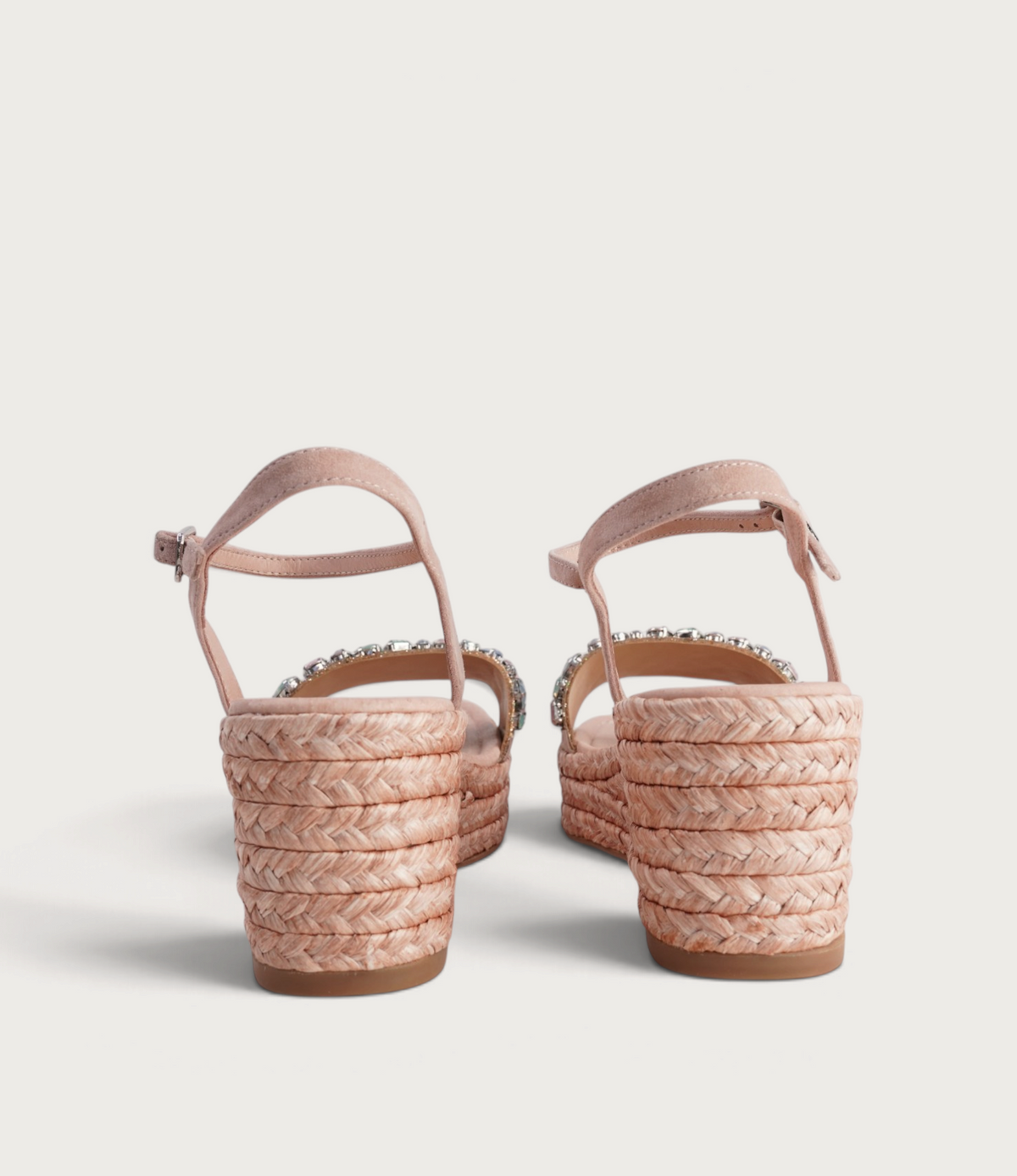 Phalica Multi Jewels/ Nude Suede Wedges