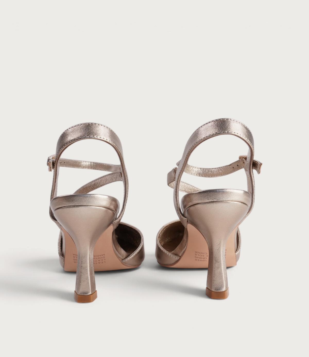 Lukka Champagne Shimmer Leather Heels