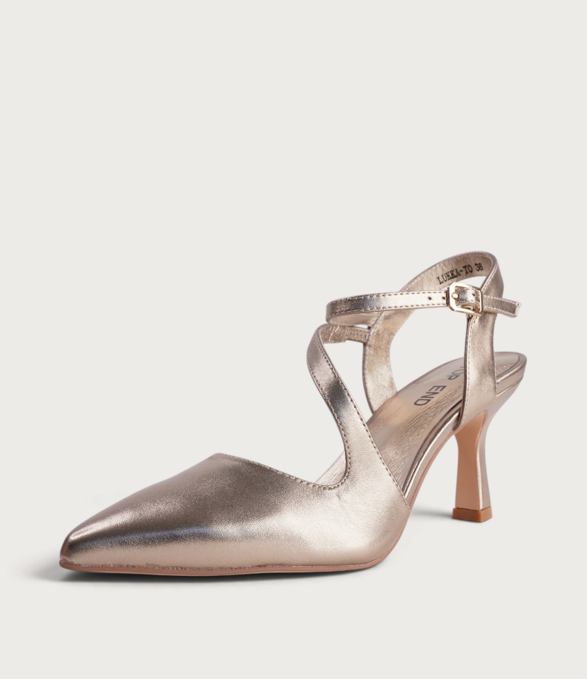 Lukka Champagne Shimmer Leather Heels