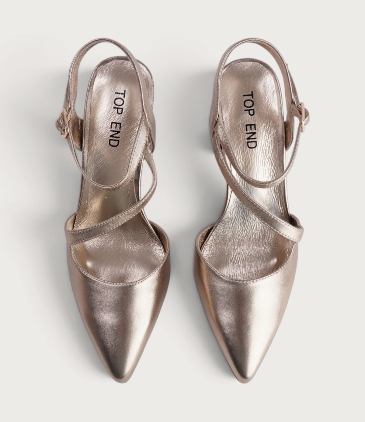 Lukka Champagne Shimmer Leather Heels