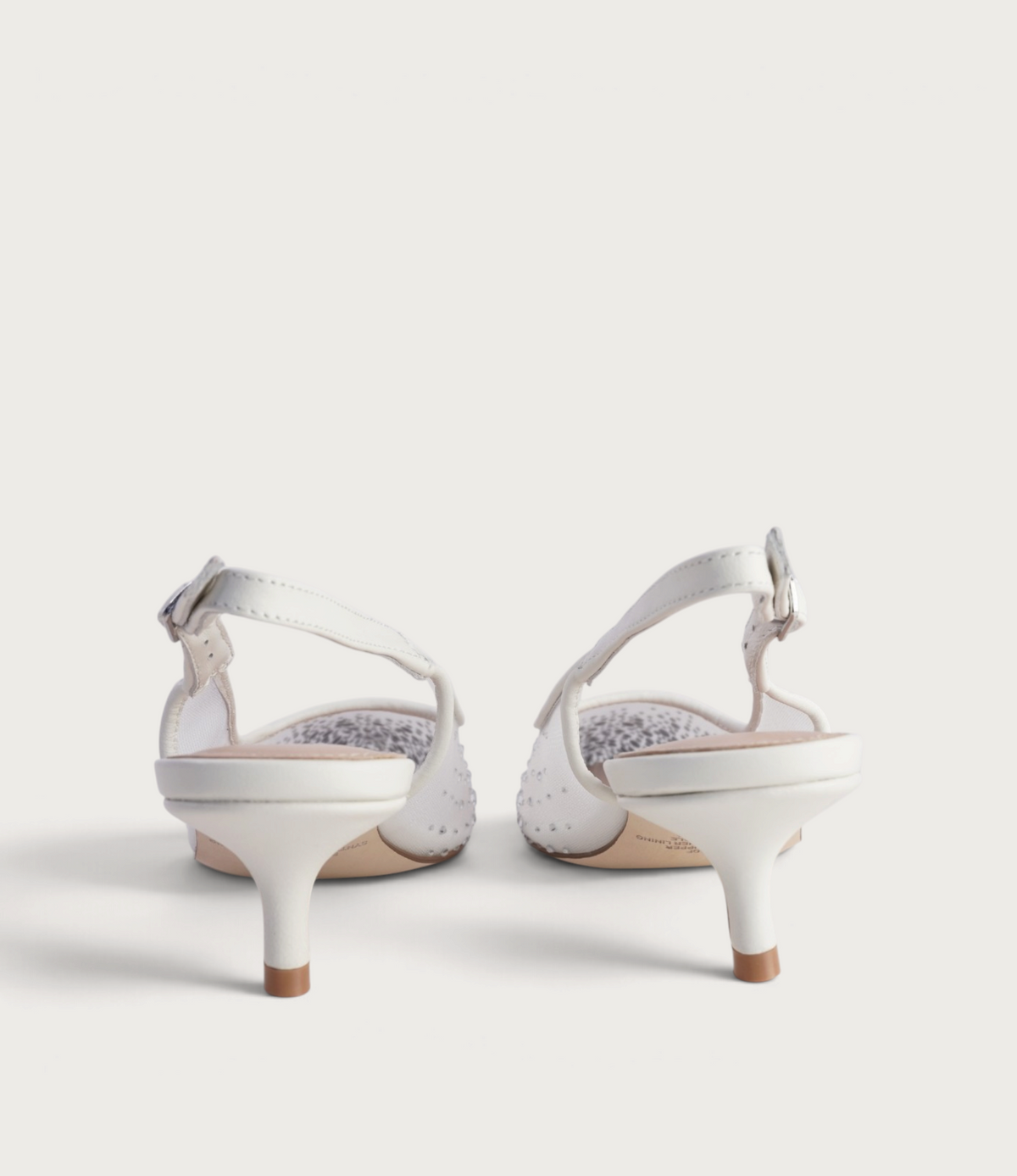 Quille White Mesh/ Silver Jewels Heels