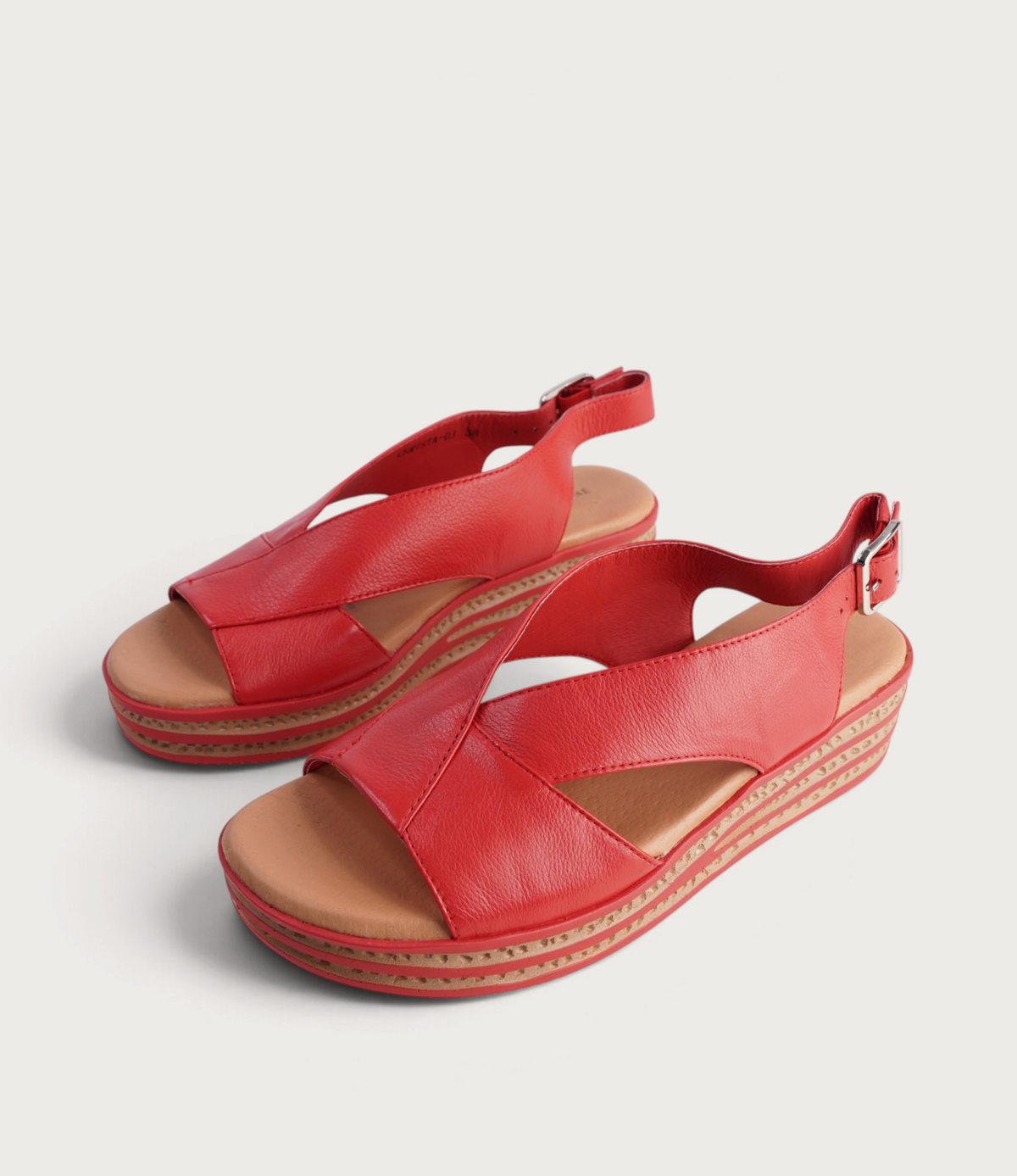 Christa Red Leather Sandals