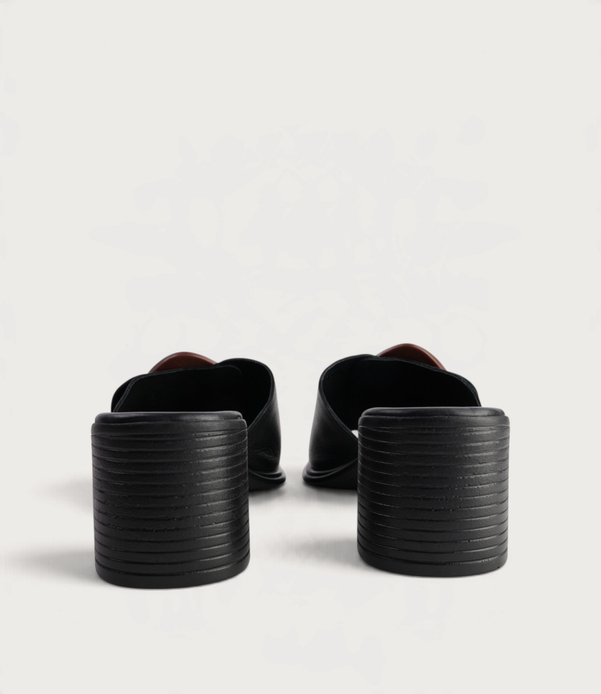 Panton Black Leather Heels