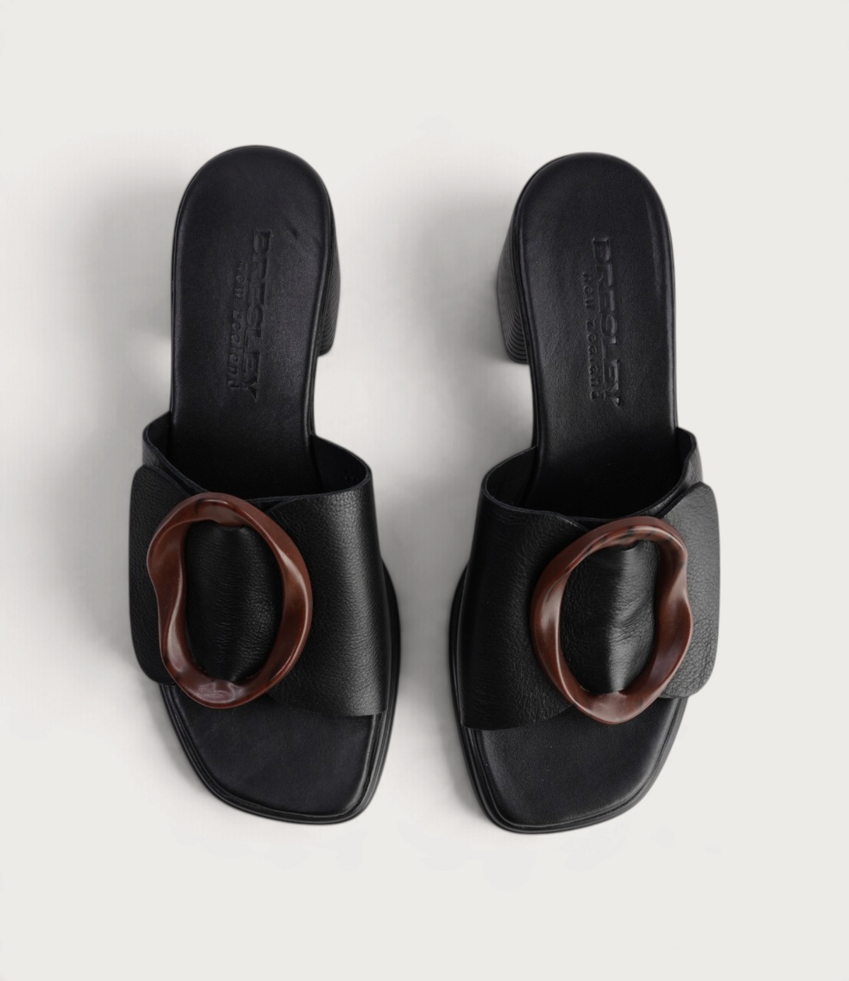 Panton Black Leather Heels
