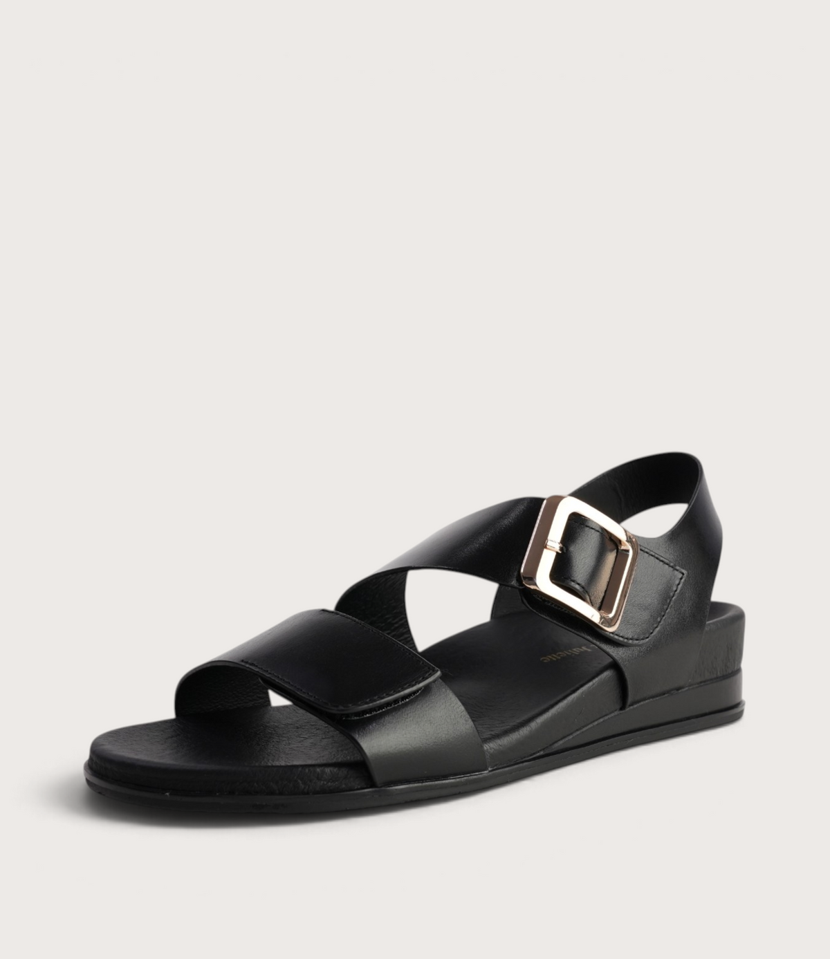 Flared Black Leather Sandals - DJANGO AND JULIETTE | Shouz