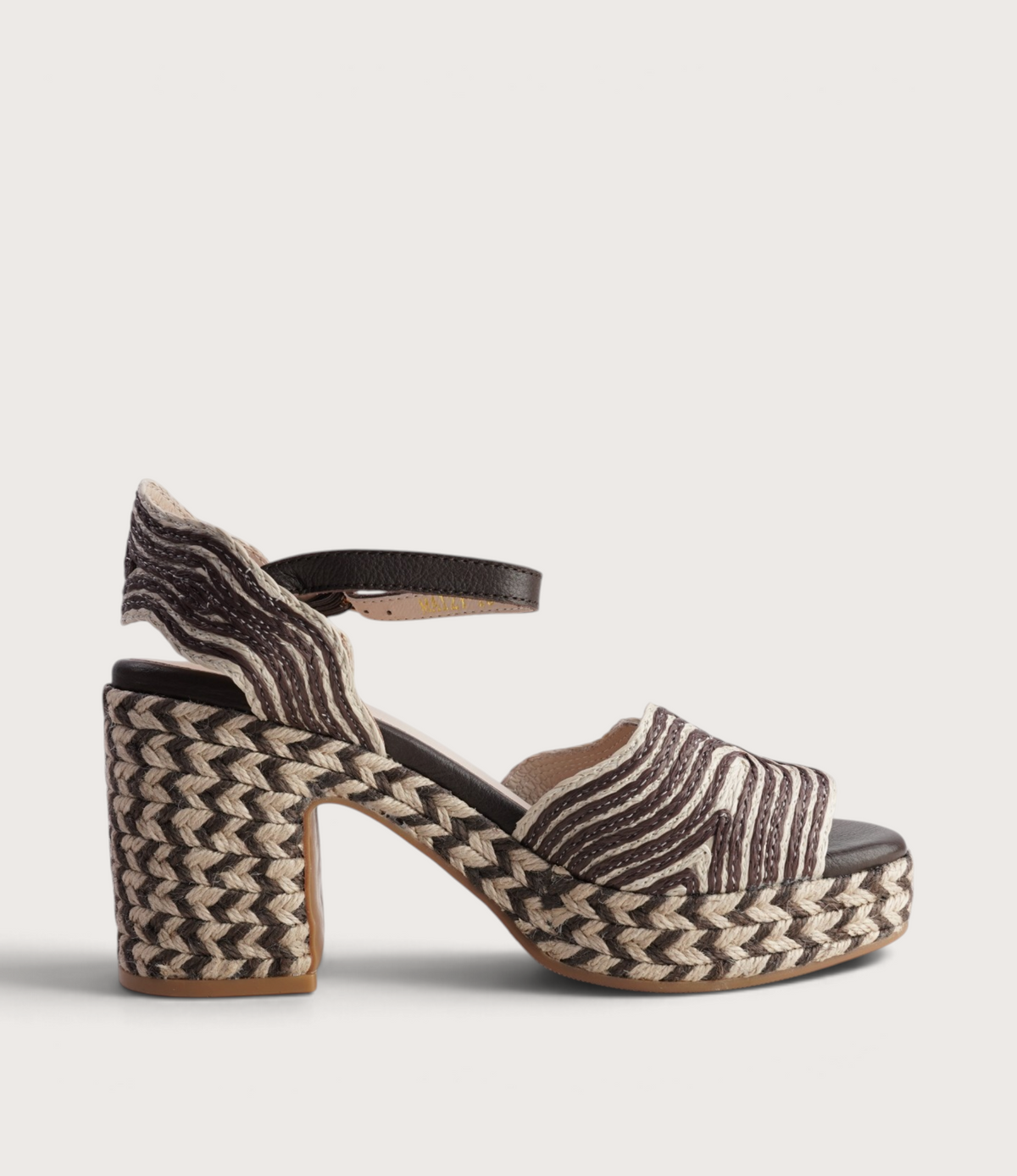 Maizy Choc & Natural Multi Raffia Heels - TOP END | Shouz