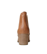 Sadore Dark Tan Leather Ankle Boots - Shouz