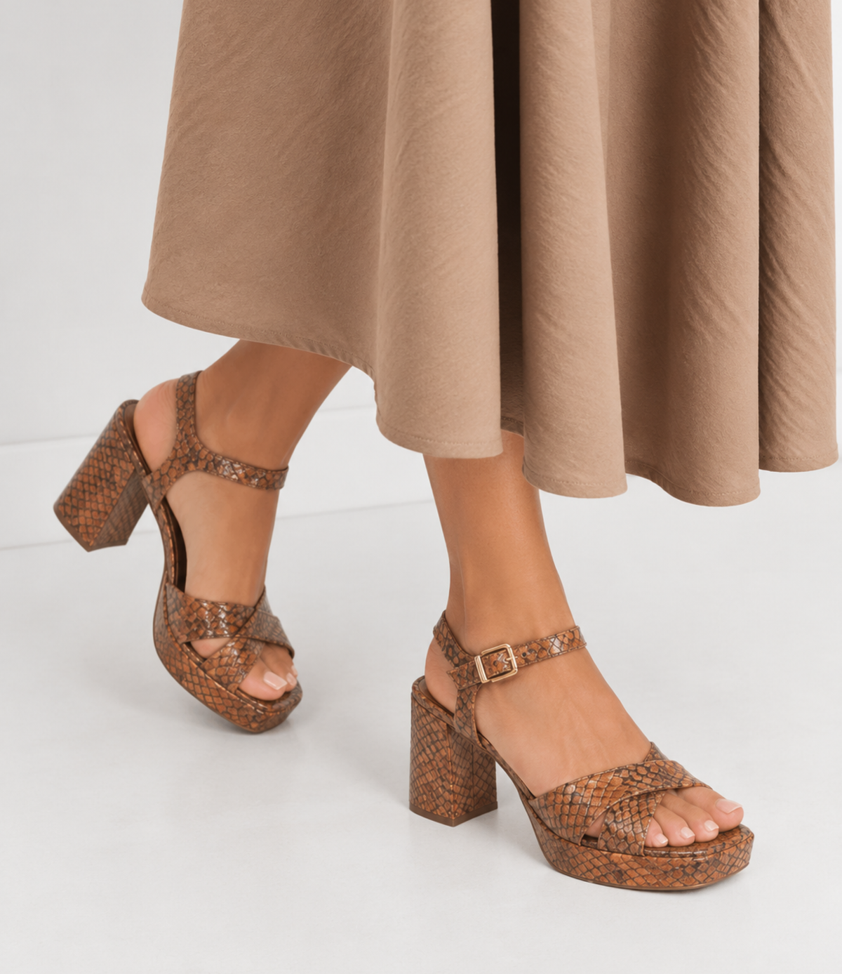 Runaway Python Leather Heels