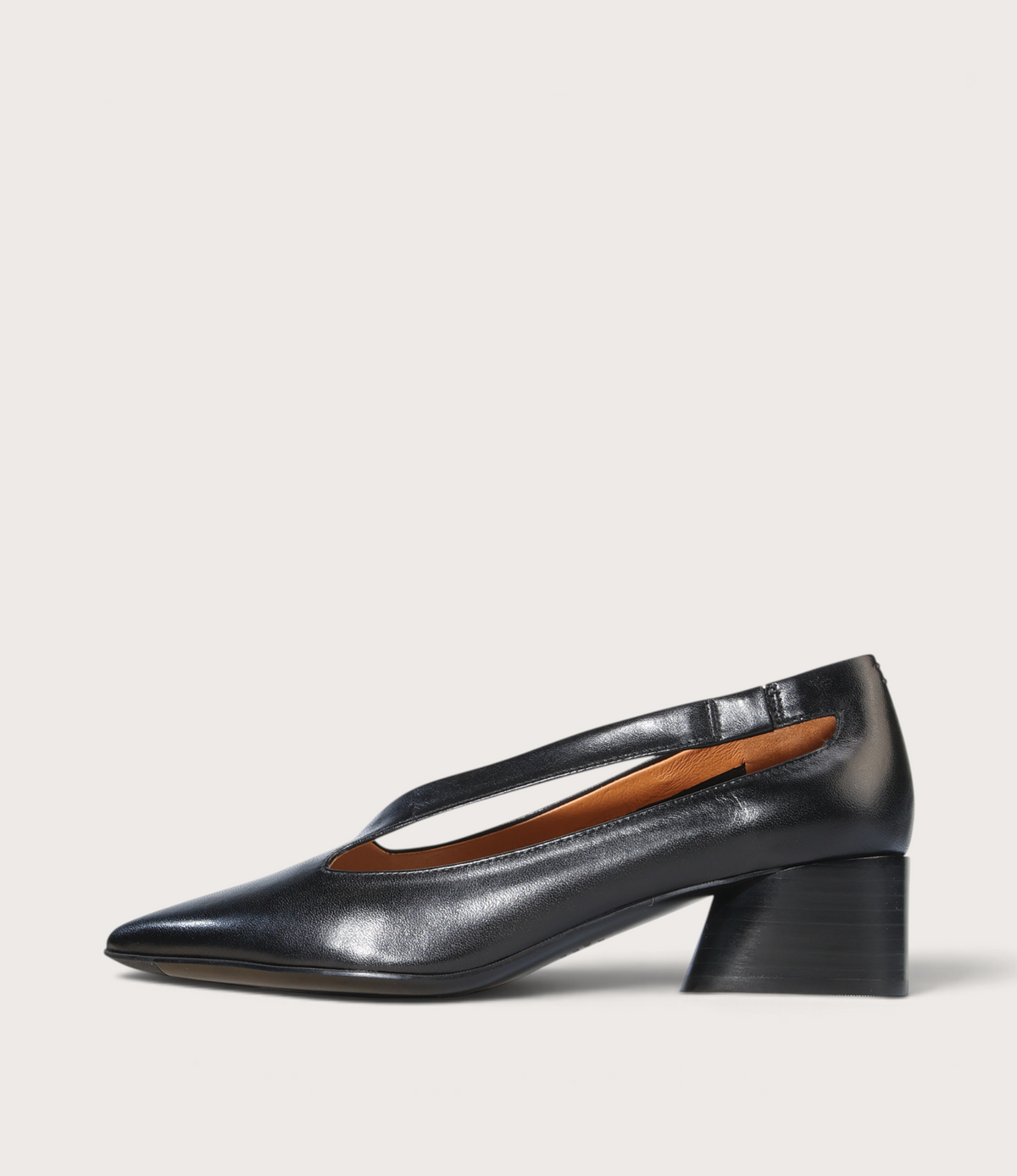 Hateya Black Leather Heels