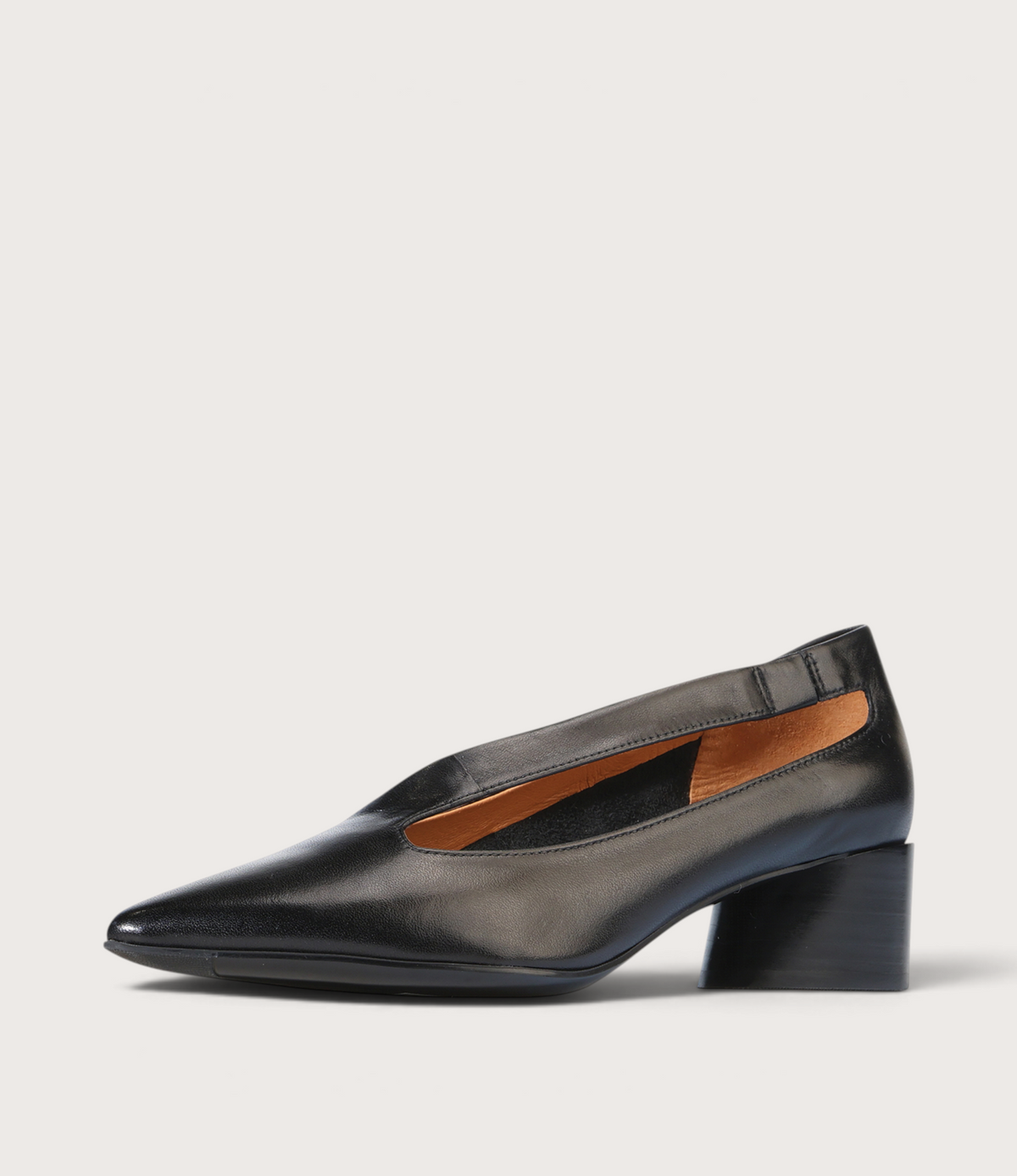 Hateya Black Leather Heels