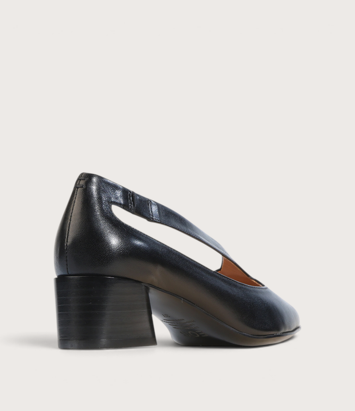 Hateya Black Leather Heels