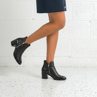Mitysue Black.Leather/ Black Ankle Boots