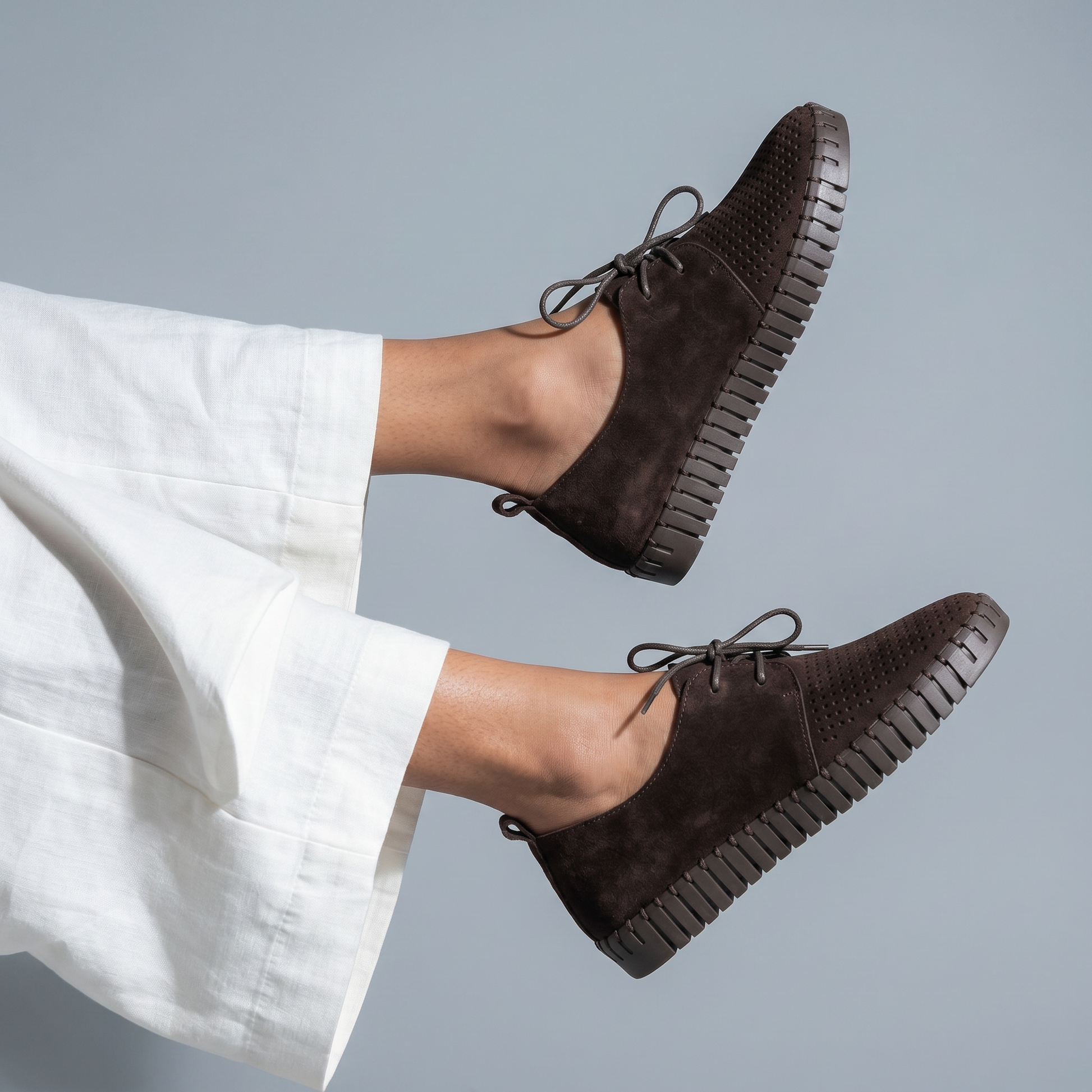 Huston Choc Suede Leather Sneakers