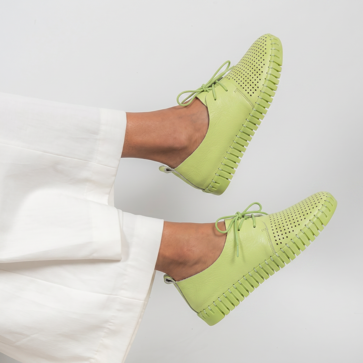 Huston Light Citrus/ Light Citrus Sole Leather Sneakers