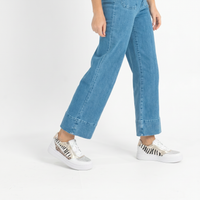 Nevyle White Multi Leather Sneakers