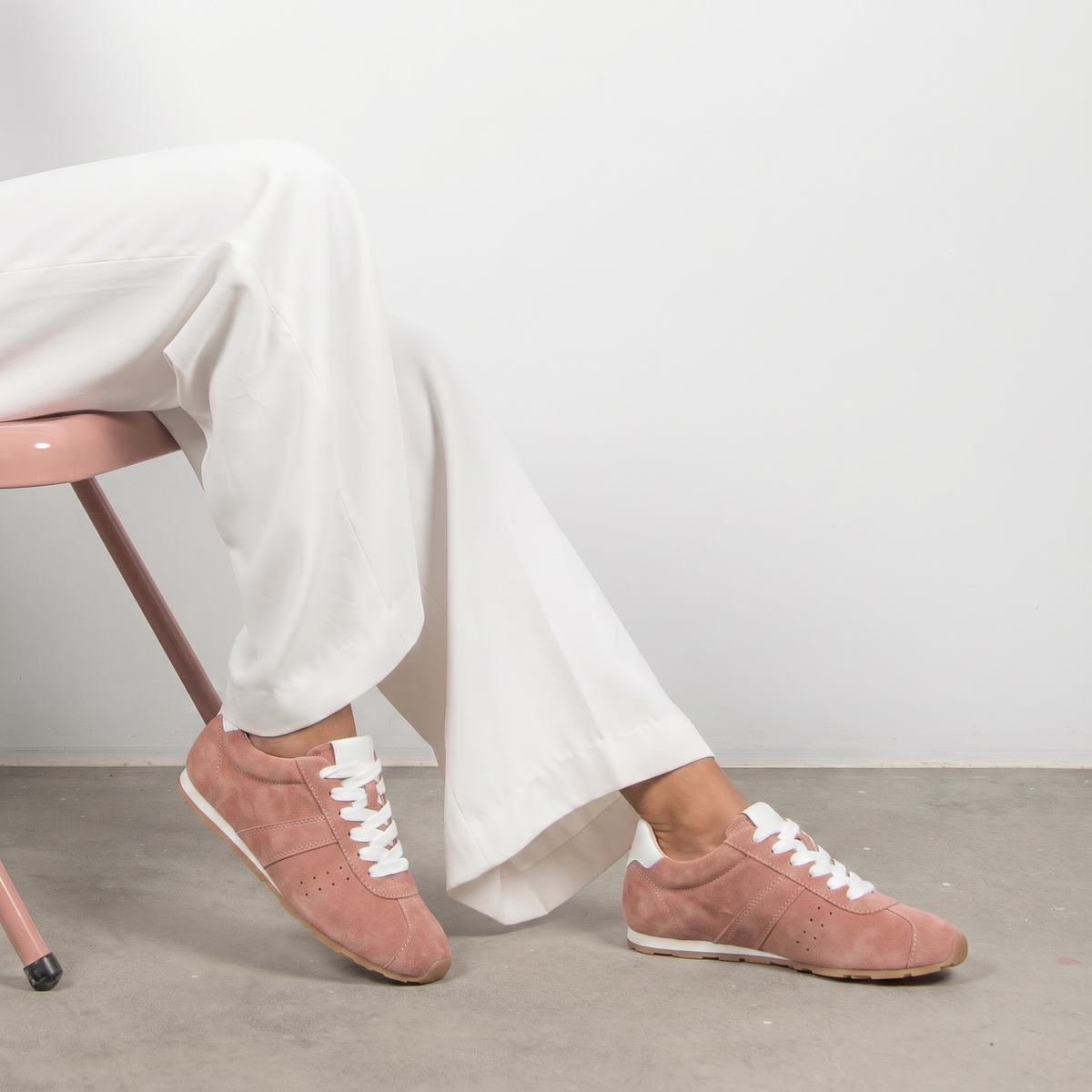 Jas Dusty Pink Suede Sneakers - EOS FOOTWEAR | Shouz
