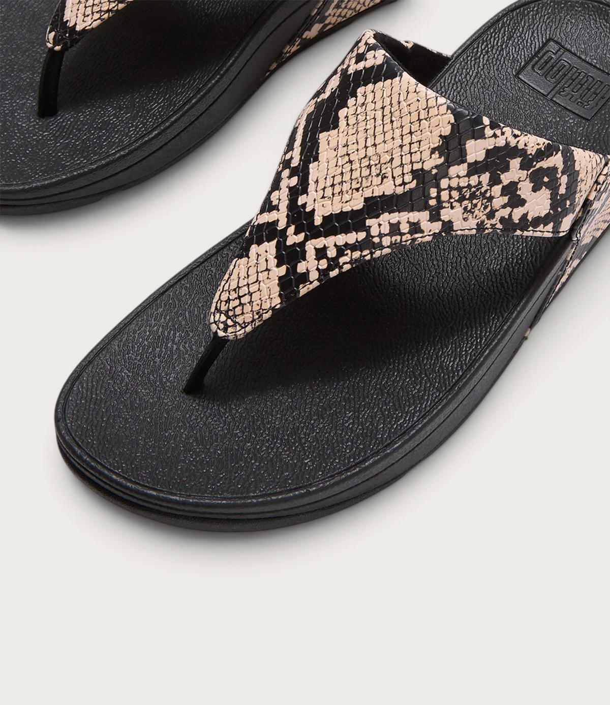 Lulu Leather Snake Toepost Sandals