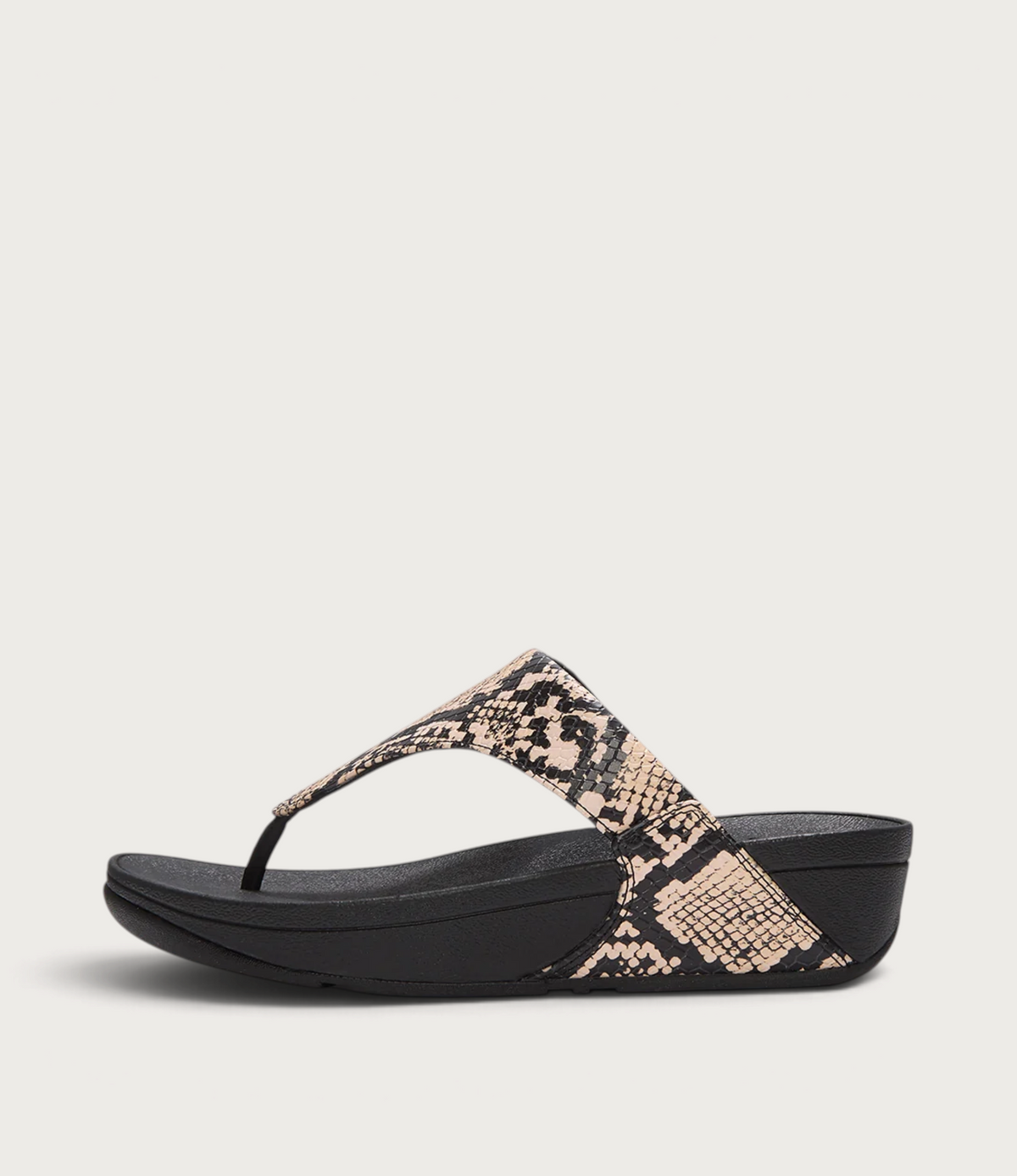 Lulu Leather Snake Toepost Sandals