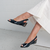 Raite Navy Patent Leather Wedges