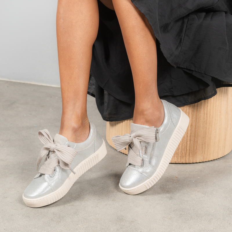 Jovi Silver Leather Sneakers