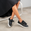 Jovi Black Crinkle Leather Sneakers