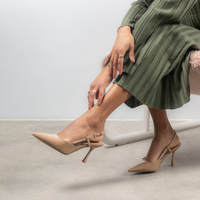 Isabel Taupe Patent Heels