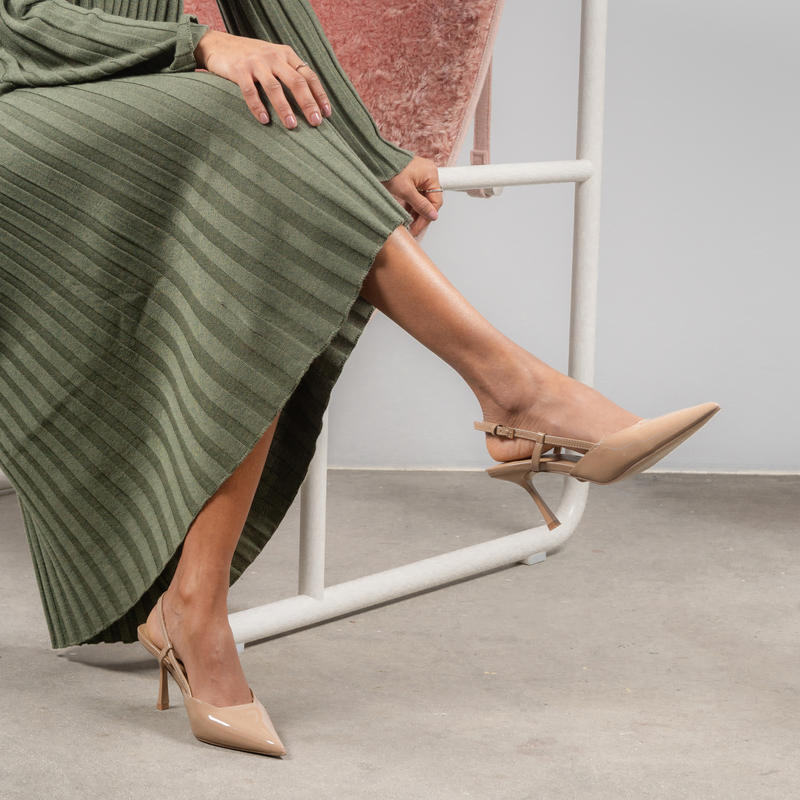 Isabel Taupe Patent Heels