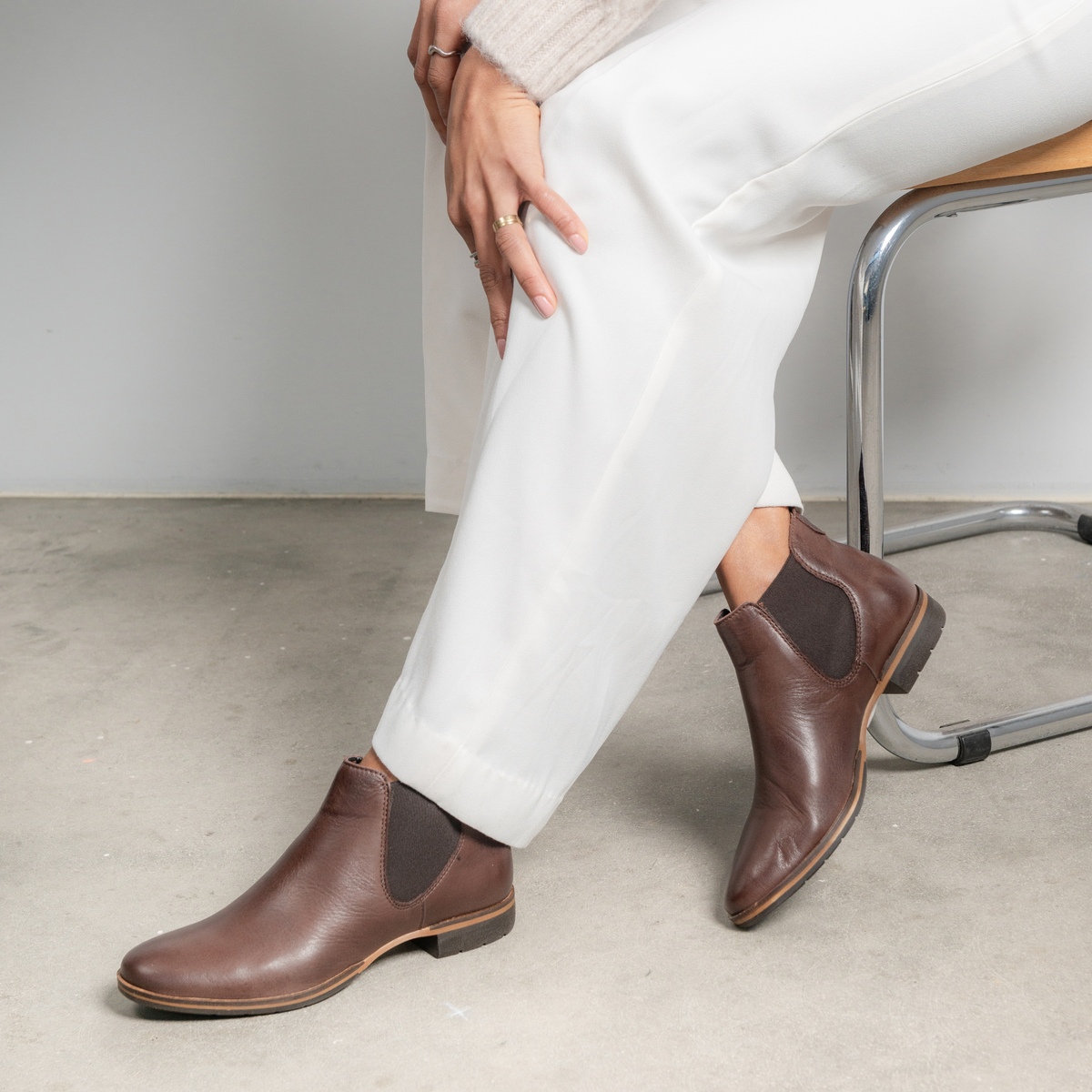 Gala Chestnut Leather Ankle Boots by EOS Footwear Shouz