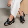 Oclem Black/ Black Leather Loafers