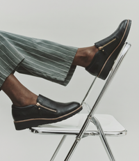 Ostel Black Leather Flats