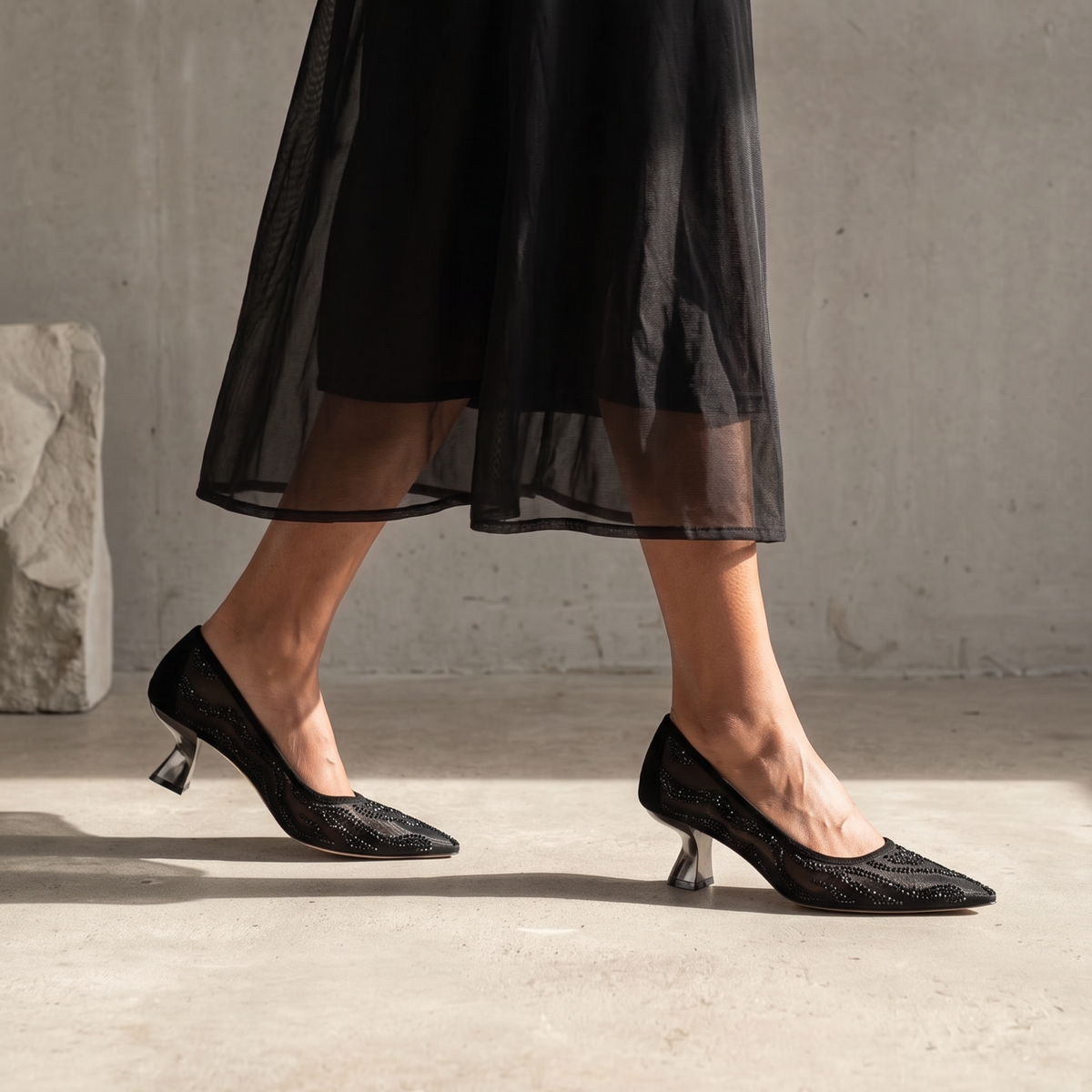Lermany Black Mix Heels - DJANGO AND JULIETTE | Shouz