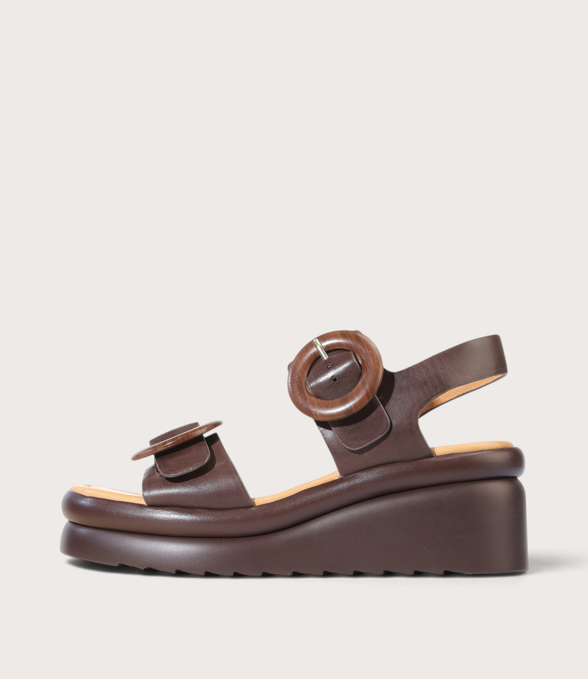 Menorcas Chestnut Leather Wedges