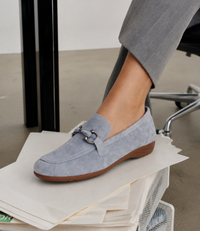 Fenja 34 Sky Blue Suede Loafers