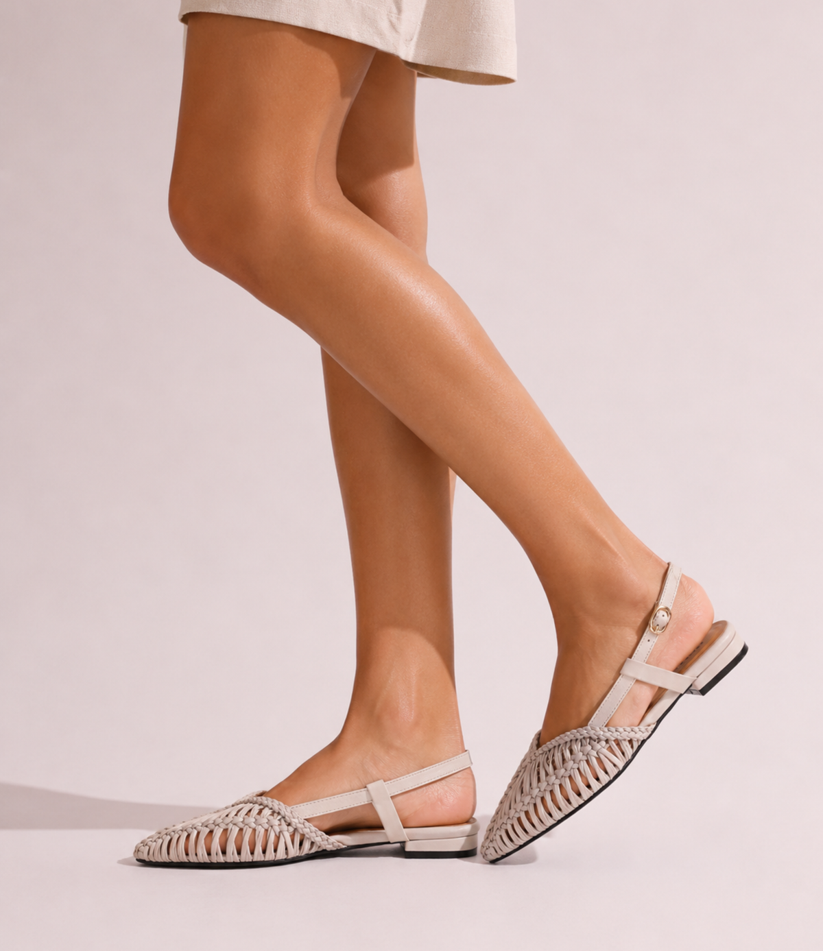 Amelia Bone Leather Flats