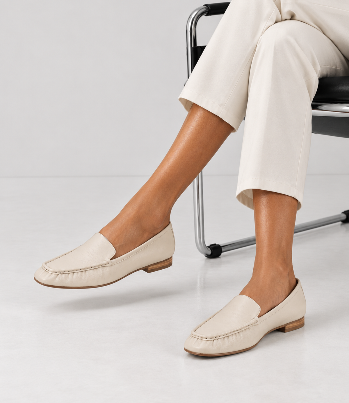 Polki Vanilla Leather Flats - TOP END | Shouz