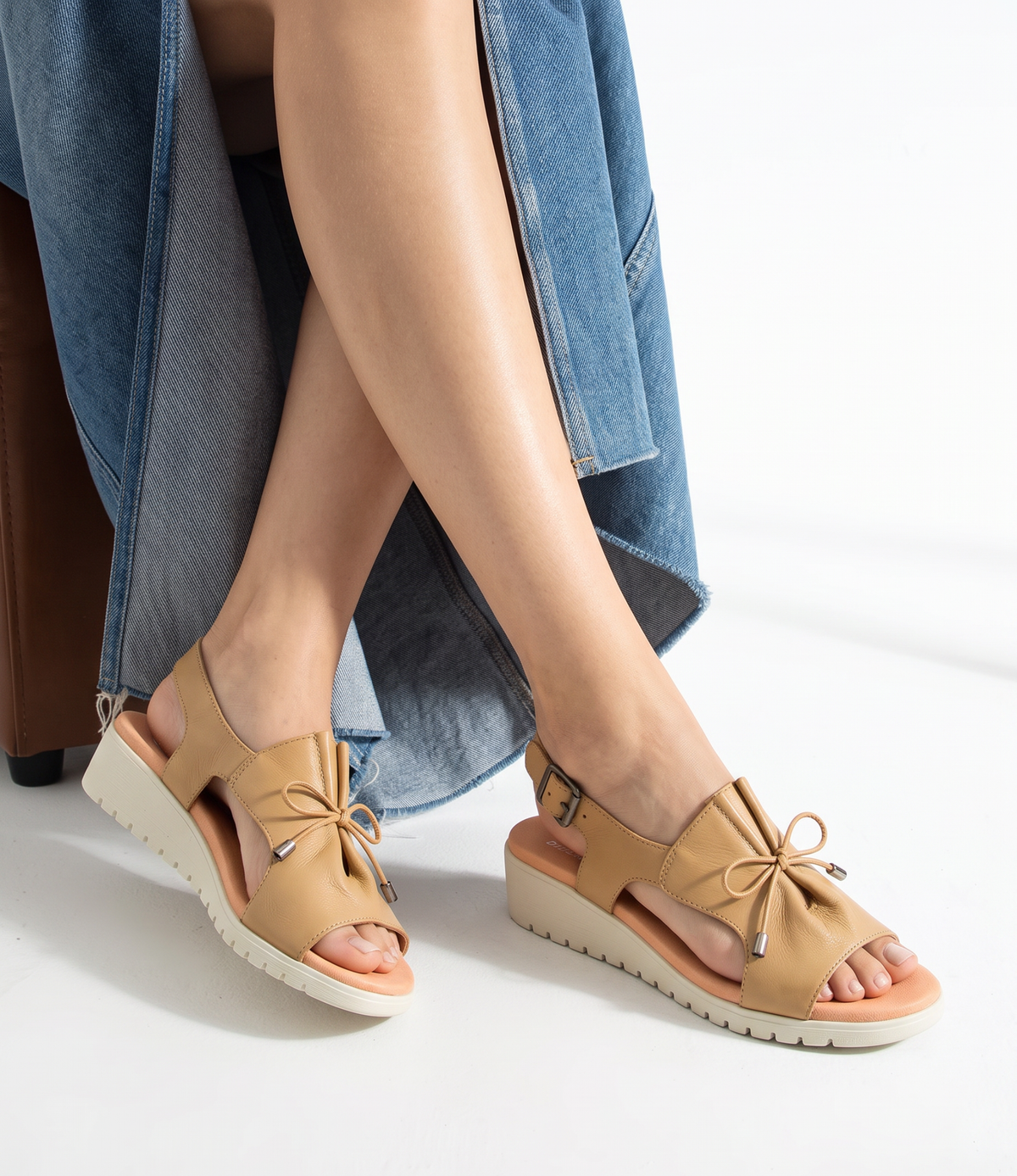 Malika Dark Tan/ Almond Sole Sandals