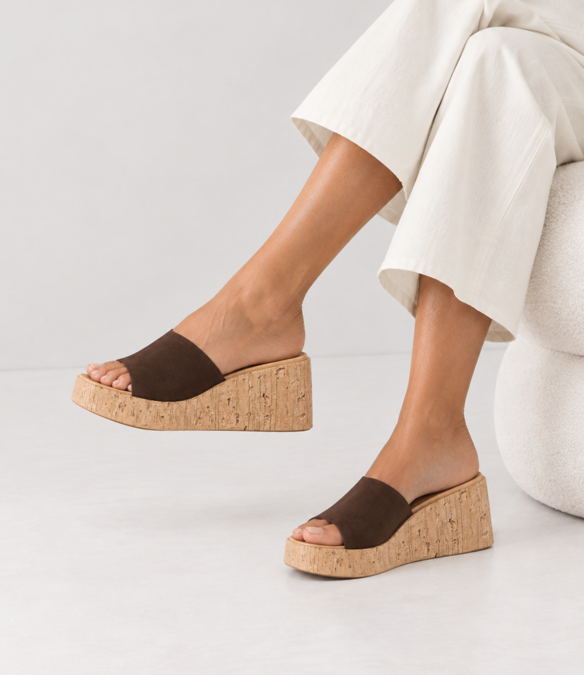 Caria Light Chestnut Suede Wedges - EOS FOOTWEAR | Shouz