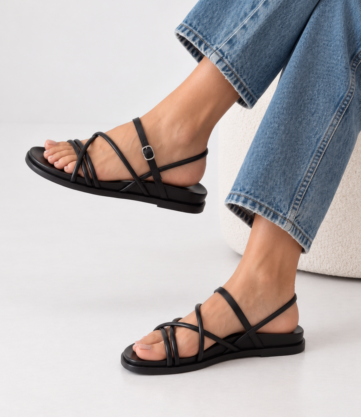 Carmina Black Leather Sandals