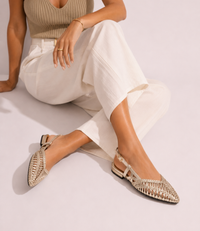 Amelia Soft Gold Leather Flats