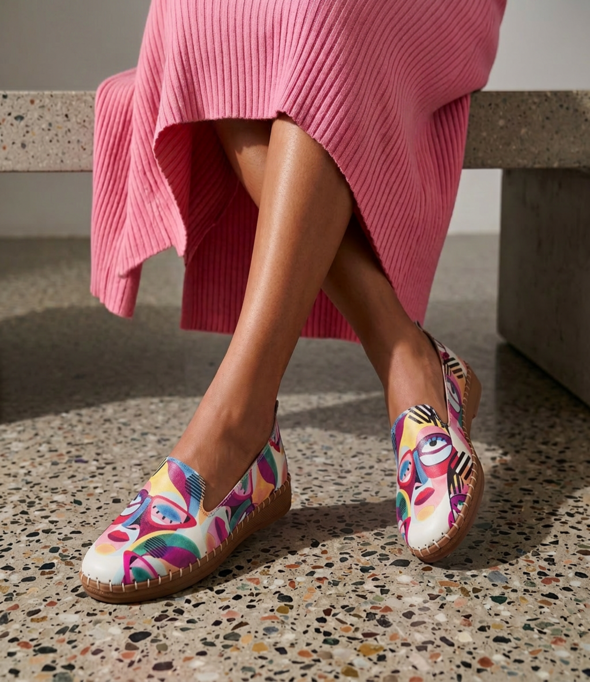 Reba Portrait Leather Flats - SALA | Shouz