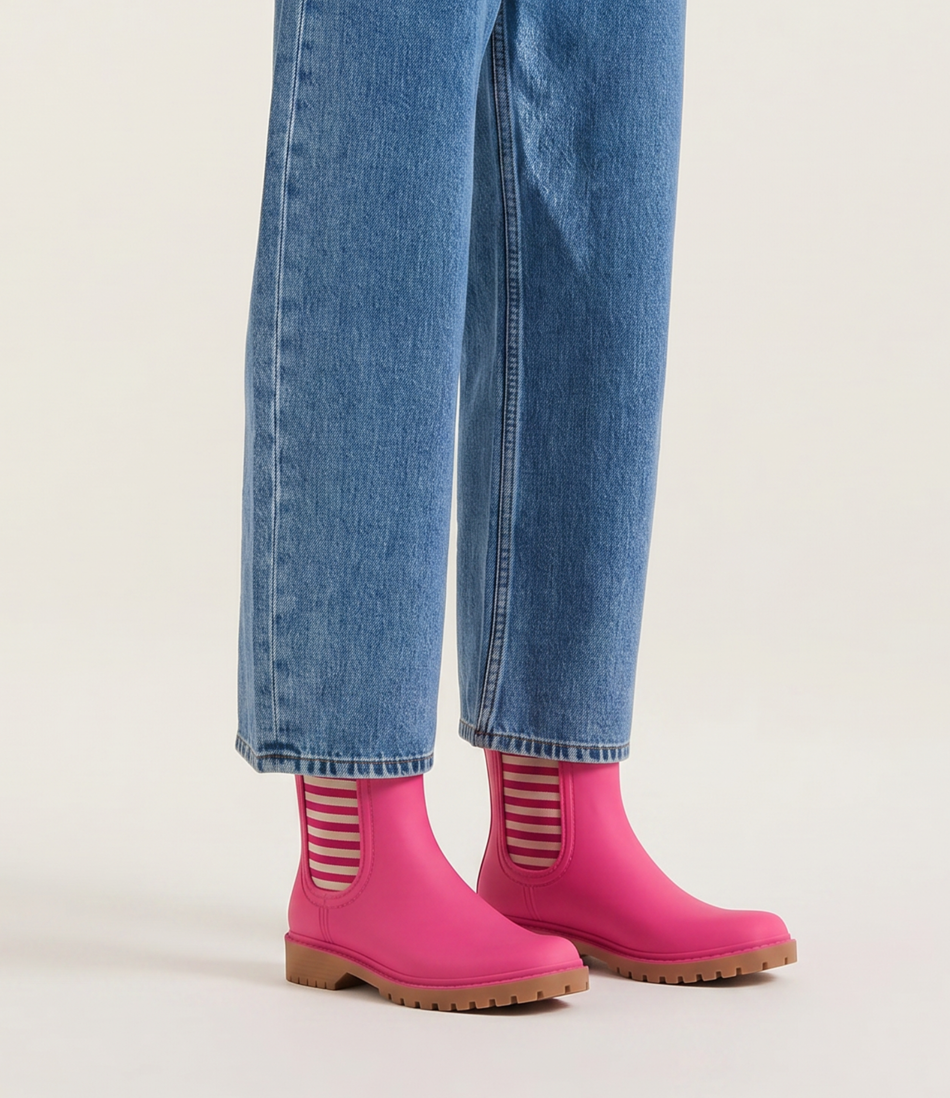 Laurina Fuschia Stripe Gumboots