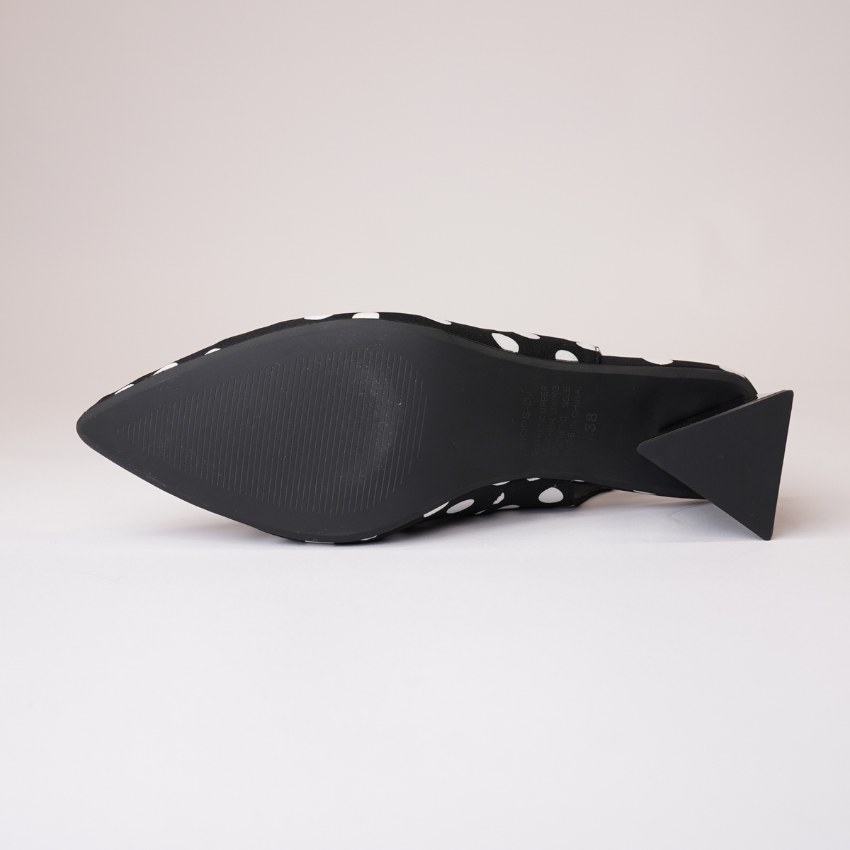 Ihops Black White Spots Leather Heels - DJANGO AND JULIETTE | Shouz