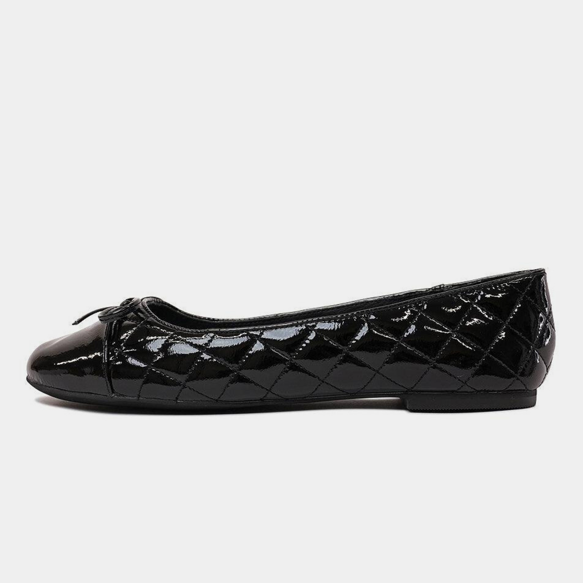 Belie Black Patent/ Black Leather Ballet Flats - MOLLINI | Shouz