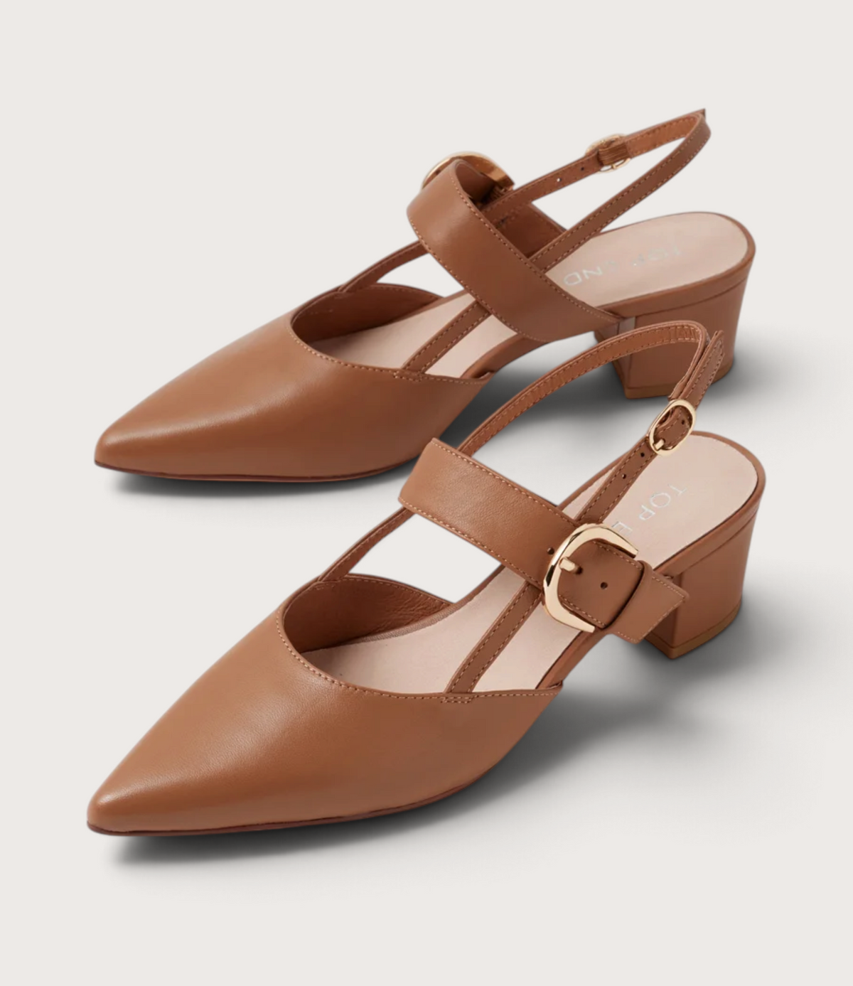 Asten Tan Leather Heels - TOP END | Shouz