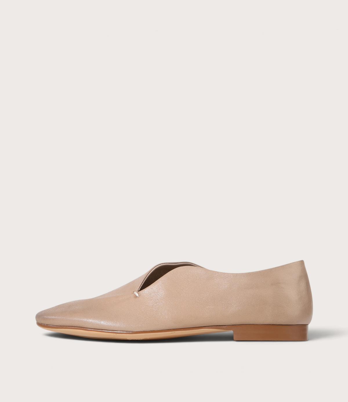 Tenara Taupe Leather Flats