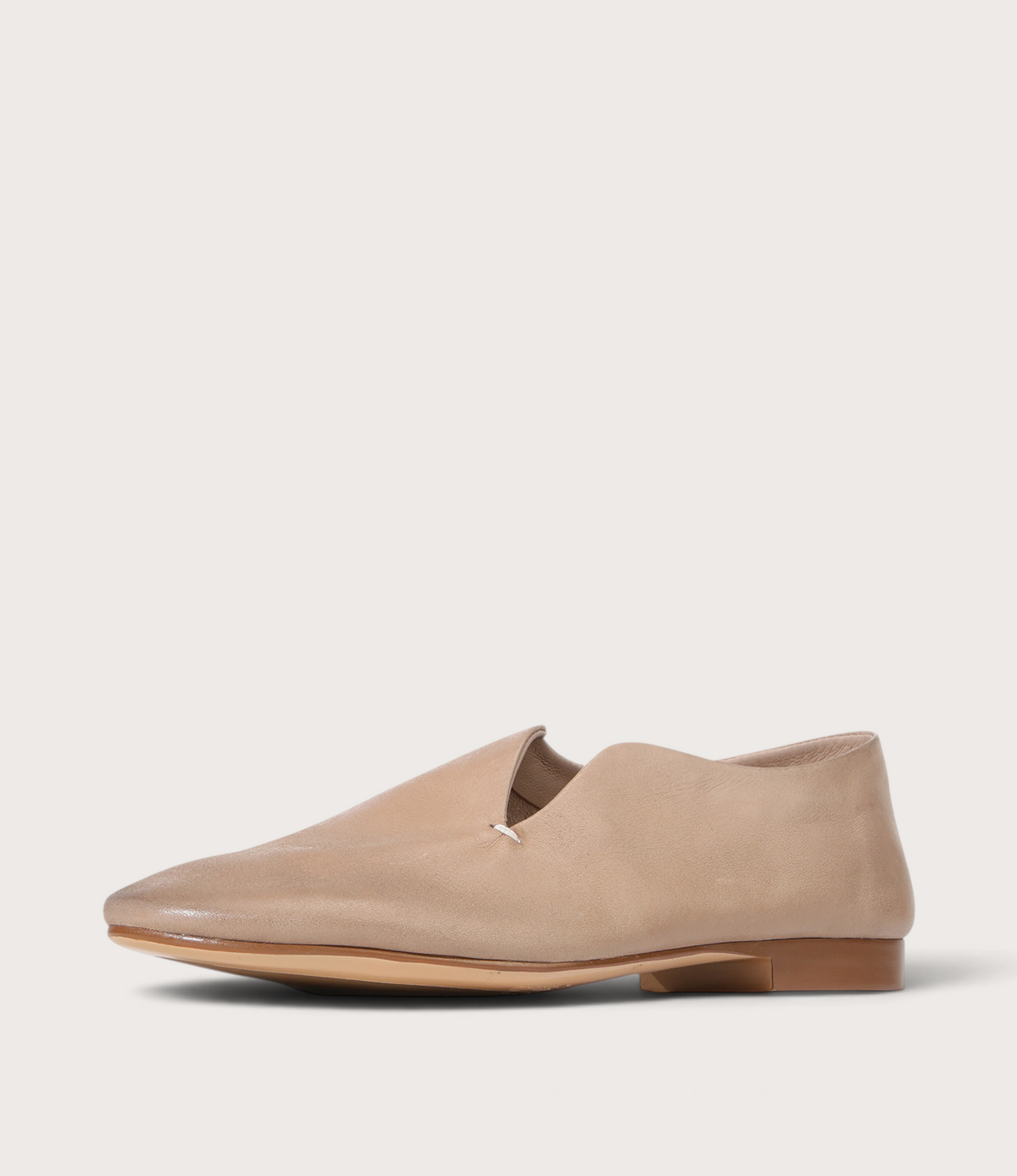 Tenara Taupe Leather Flats