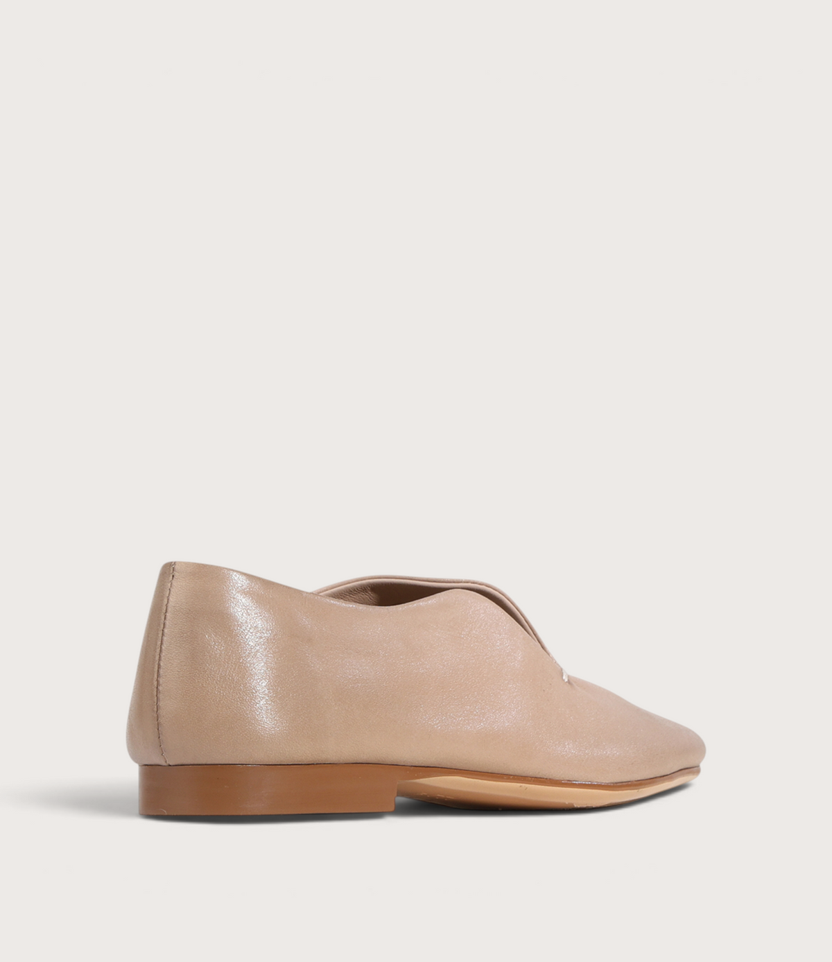 Tenara Taupe Leather Flats